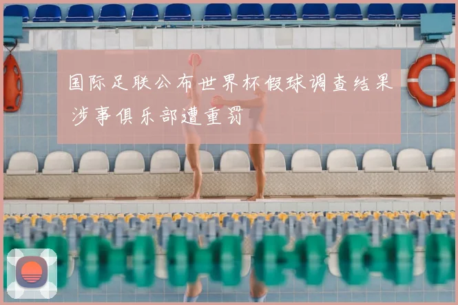国际足联公布世界杯假球调查结果 涉事俱乐部遭重罚